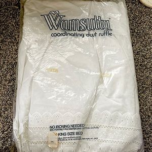 Vintage Wamsutta California King white dust ruffle.